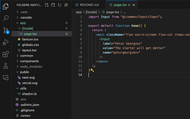 App structure with locale