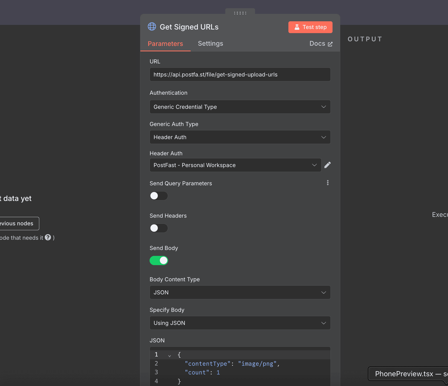 Get Signed URLs code block