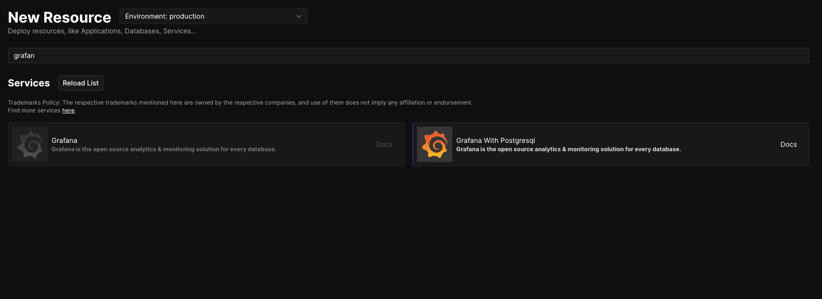 Grafana with Postgres